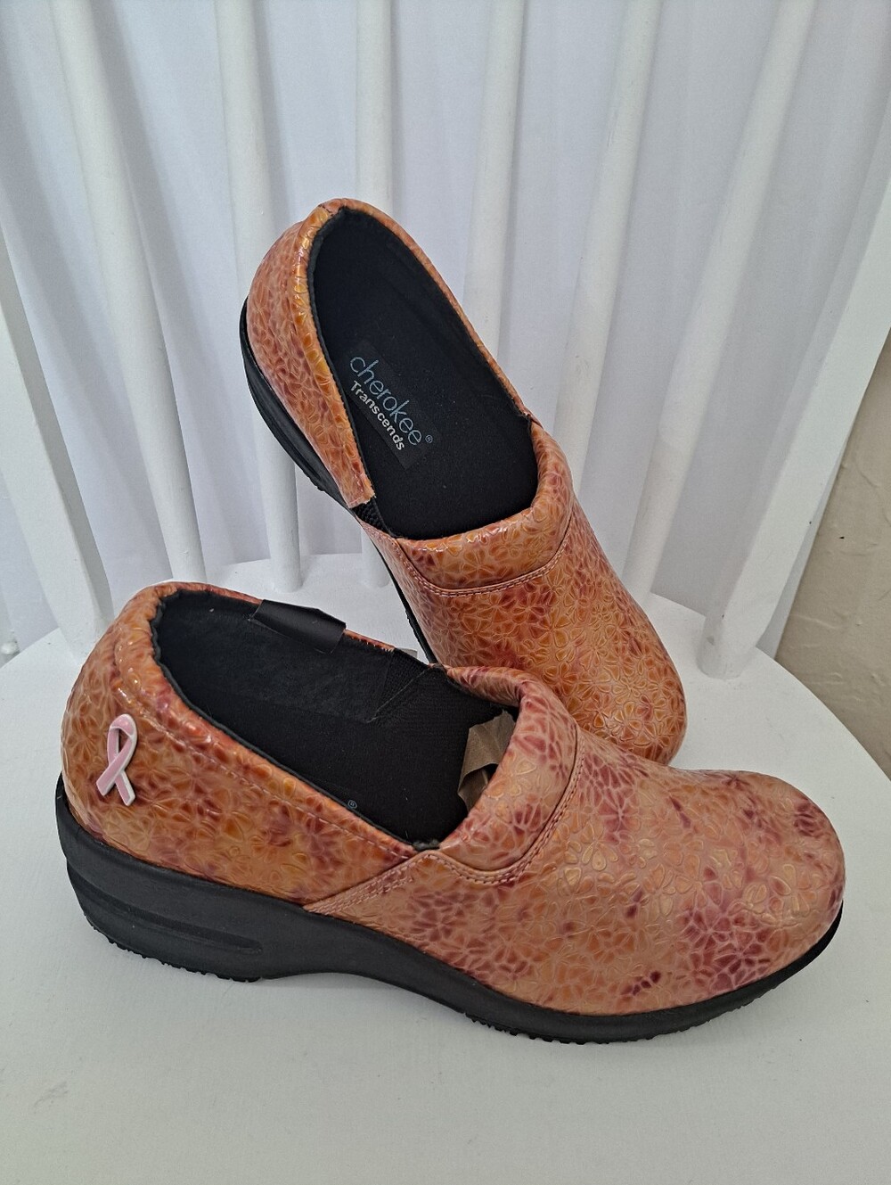 Cherokee Women's Slip-On Clogs Size 10 Comfort Breast Cancer Awareness